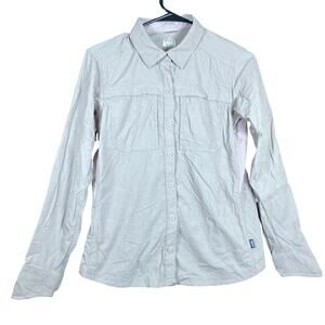 REI CO OP Womens Shirt Brown Sahara Button Down Breathable Stretch XS